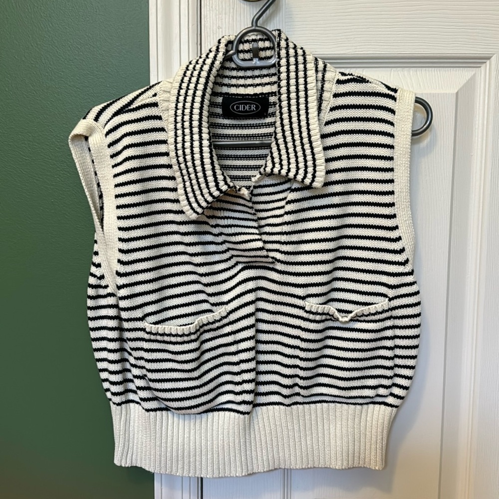 Striped Sleeveless Sweater